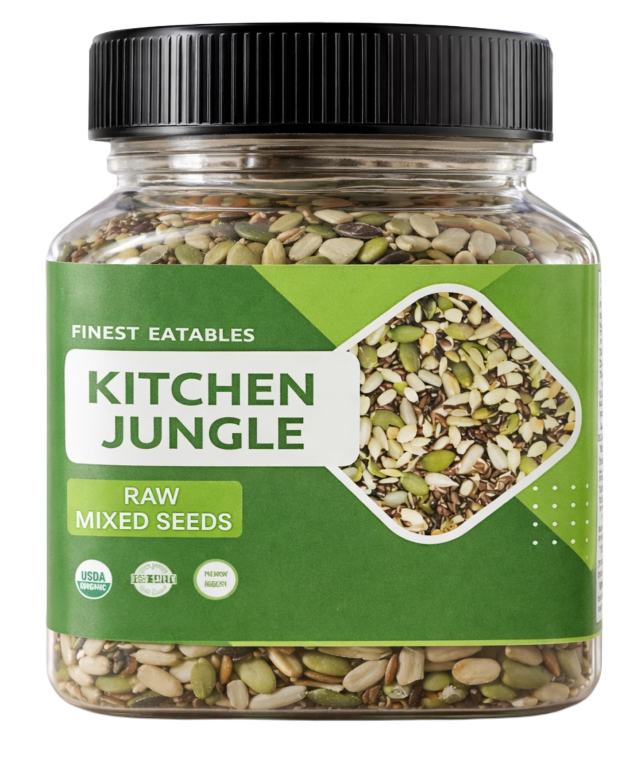 Kitchen Jungle Mix Seeds For Eating 250gm | 5 in 1 Super Seeds Mix of Sunflower, Pumpkin, Flax, Watermelon & Chia Seed
