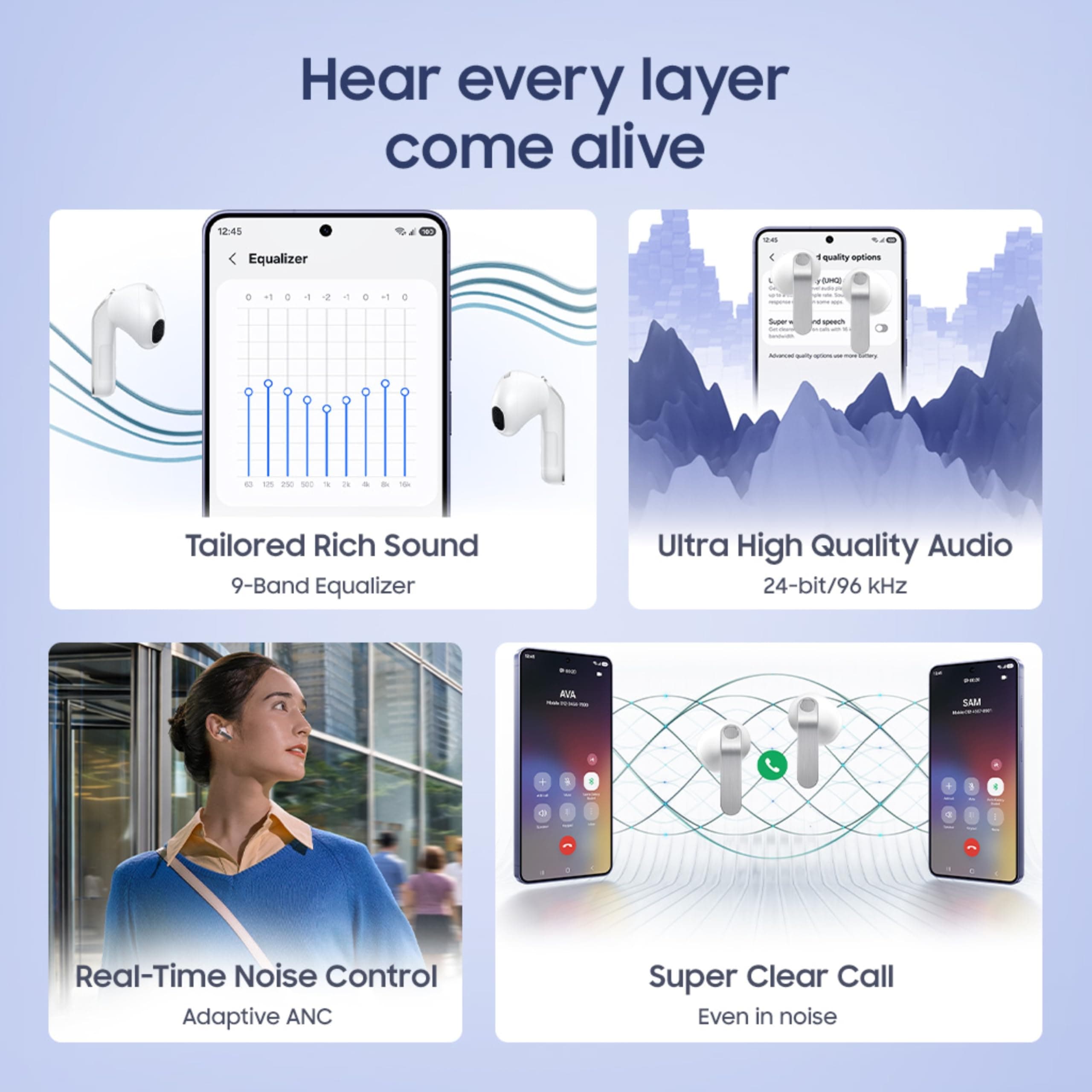 Samsung Galaxy Buds4 (Black) in-Ear Wireless Earbuds with Hi-Fi Audio | Adaptive ANC and EQ 2.0 | 360-Audio | Live Translation | Head Gesture Control | IP54