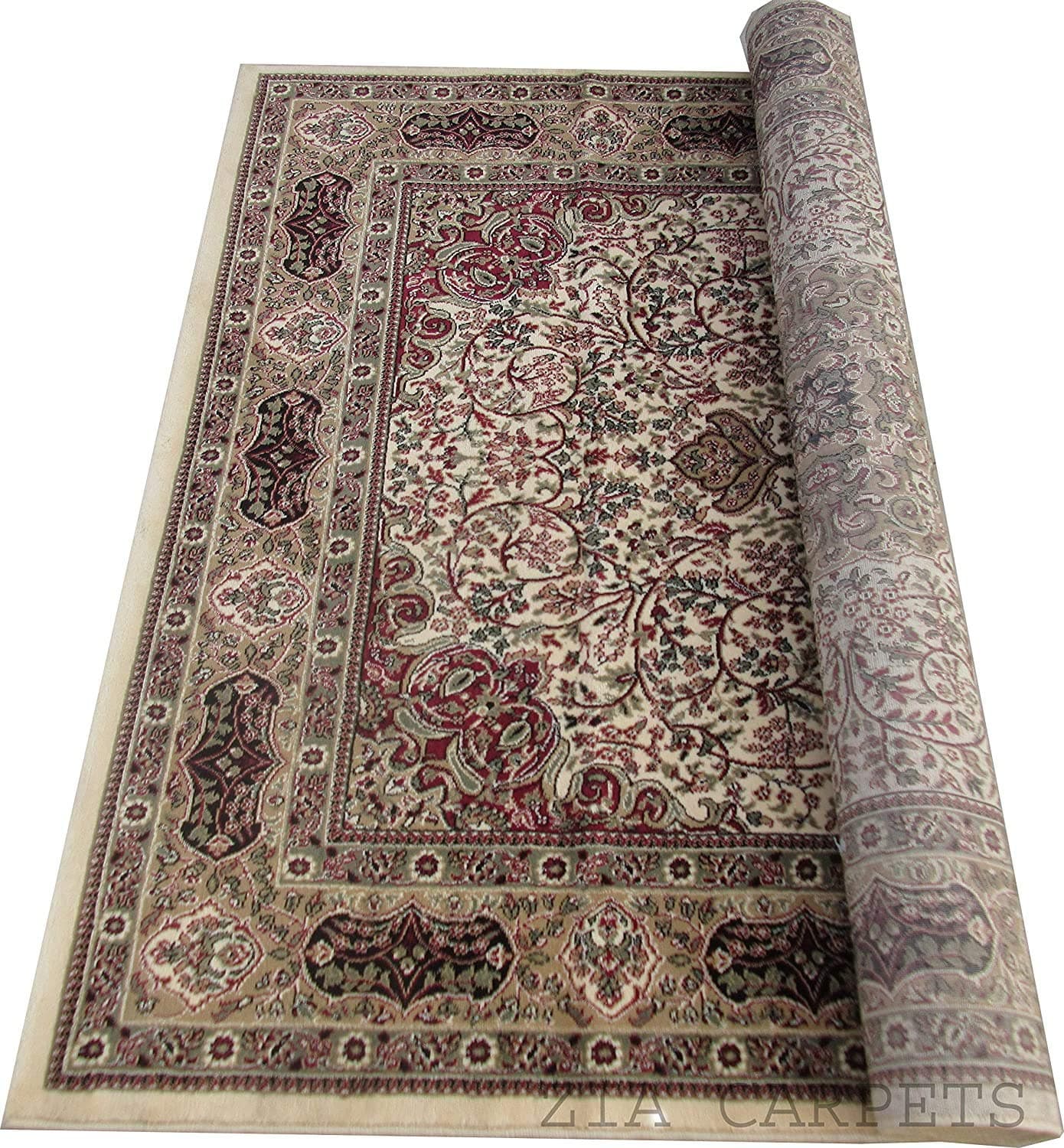 zia carpets Kashmiri Classical Look rectangular Carpet with Advanced 1 Inch Thickness 5 X 7 Feet