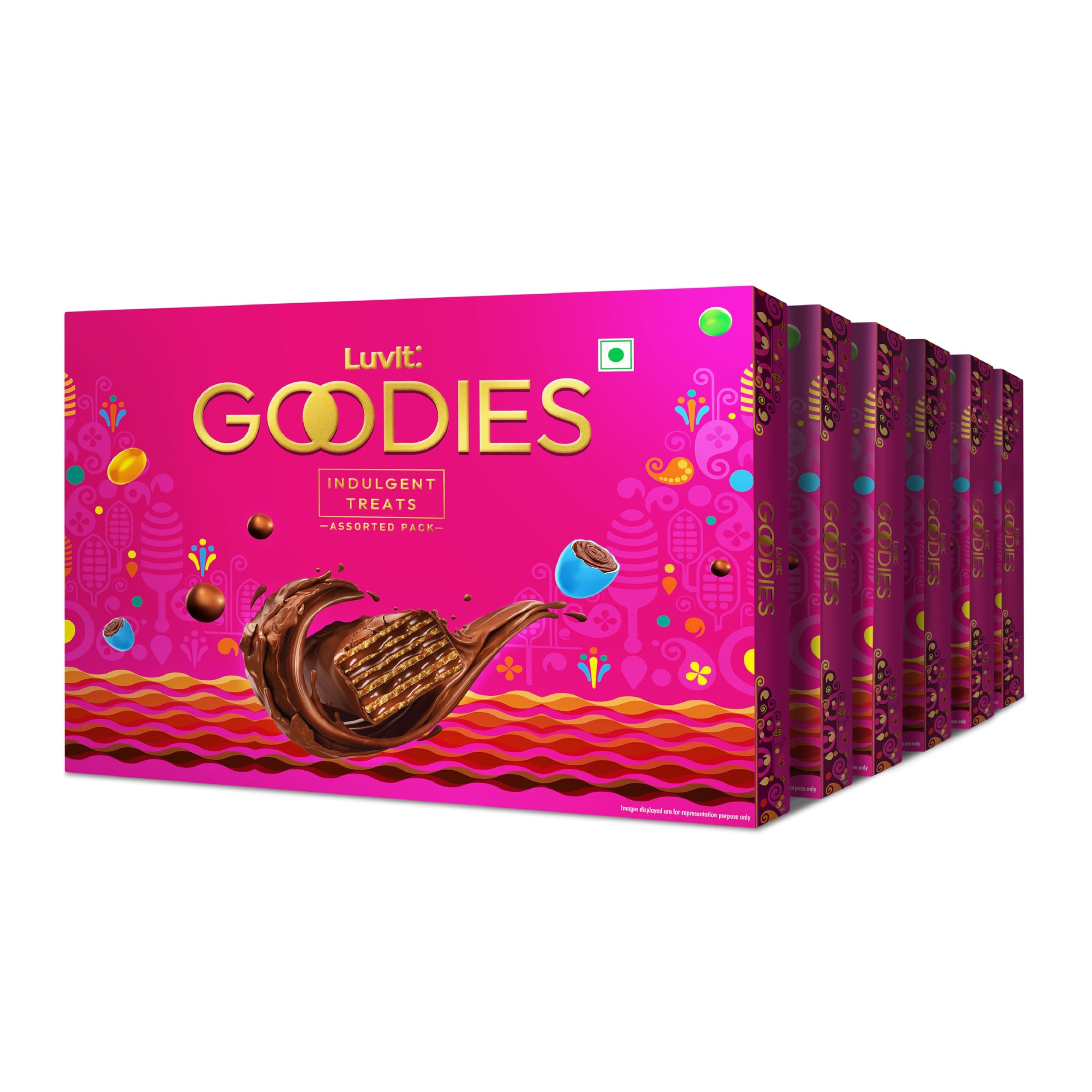 LuvIt. Goodies Chocolates Assorted Gift Pack | Premium Chocolate Gift Box | Perfect for Gifting, Celebrations, Festivals, Birthdays, and Special Occasions | Pack of 4-182.44g Each