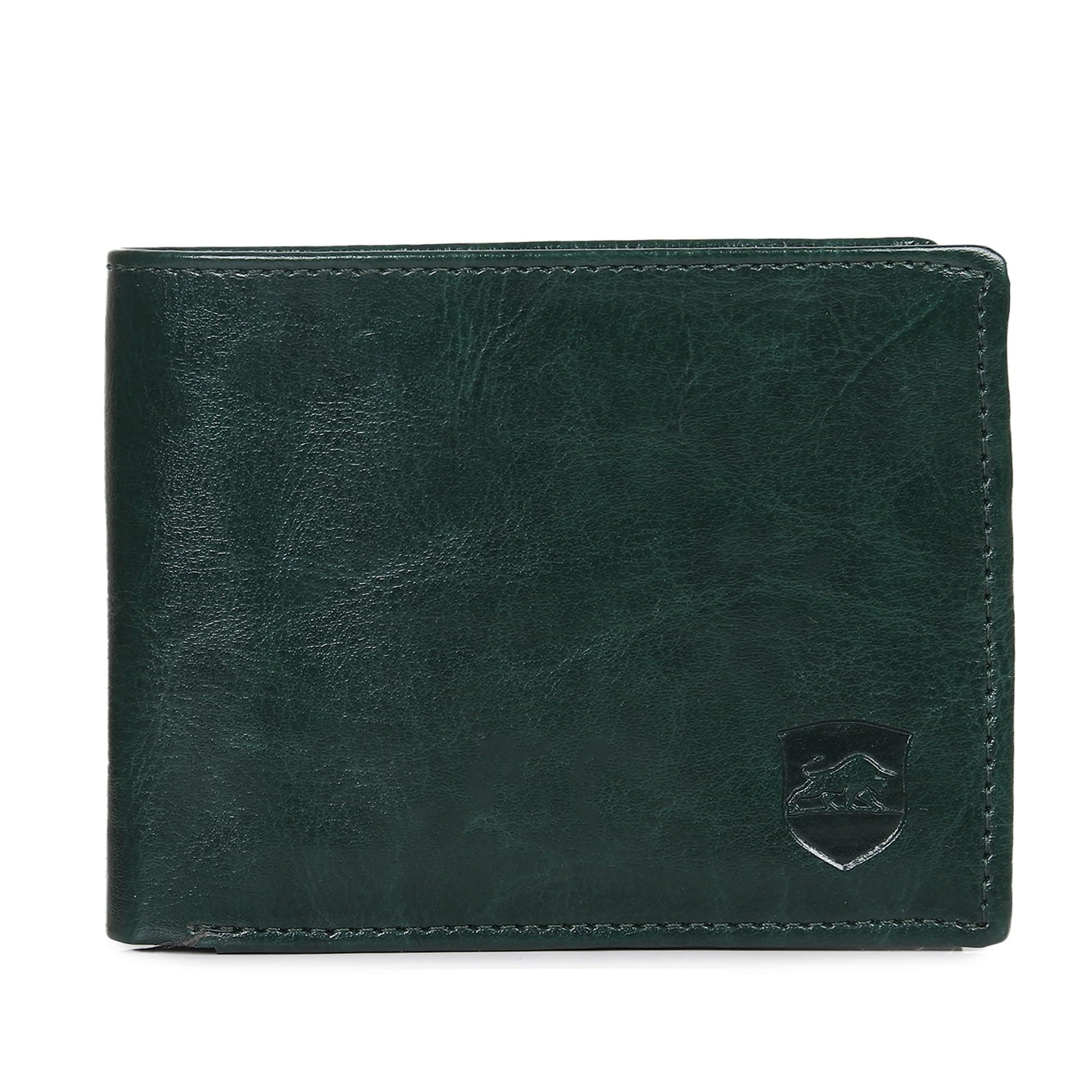 Dark Green Artificial/PU Leather Wallet for Men - 02 Currency Compartments 02 Hidden Pocket 3 Credit Card Slots 01 Coin Pocket_411