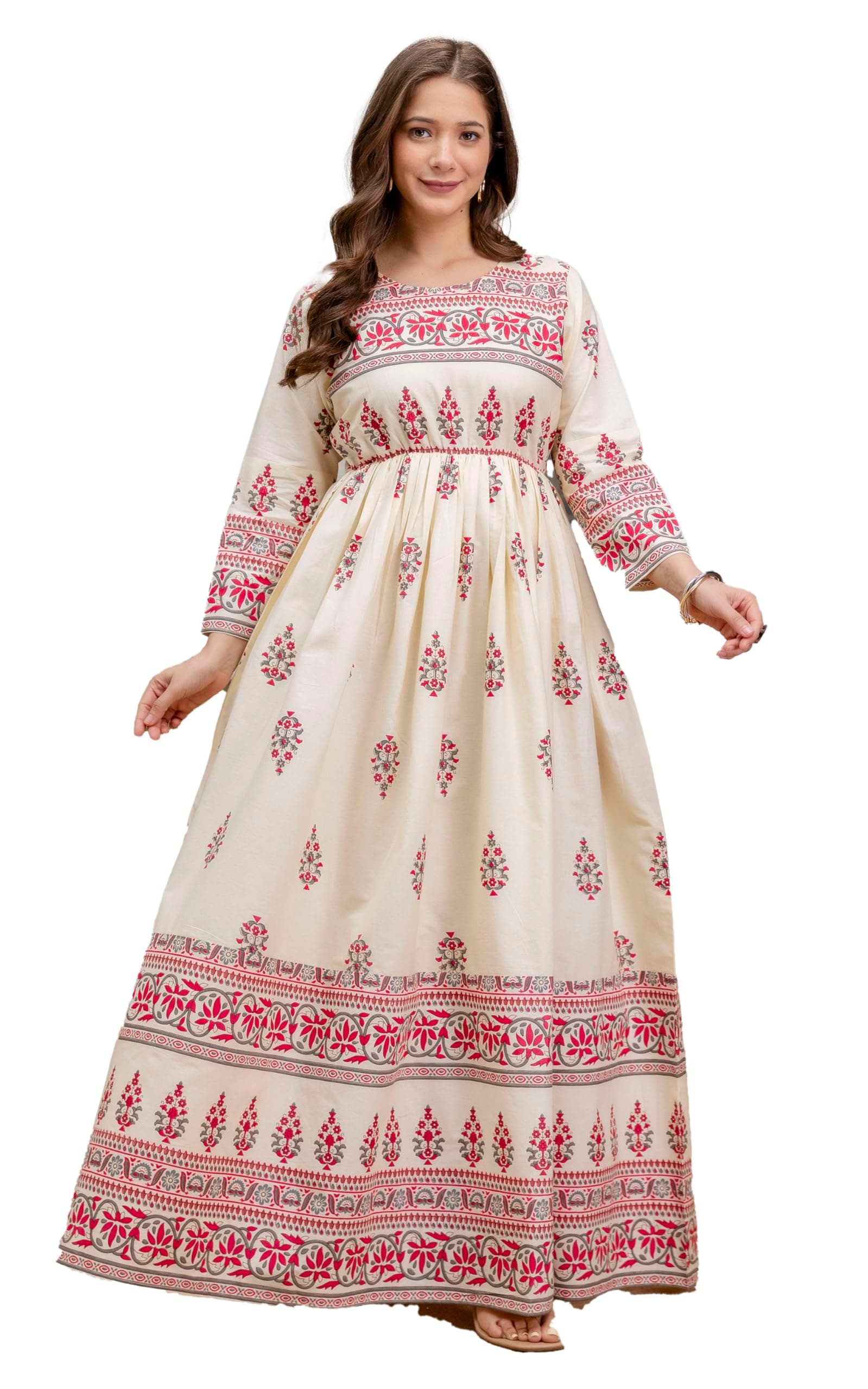 DRESSAR Women Printed Anarkali Kurta || Floral Anarkali Gown || Long Gown for Women || Dress for Women || Western Dress