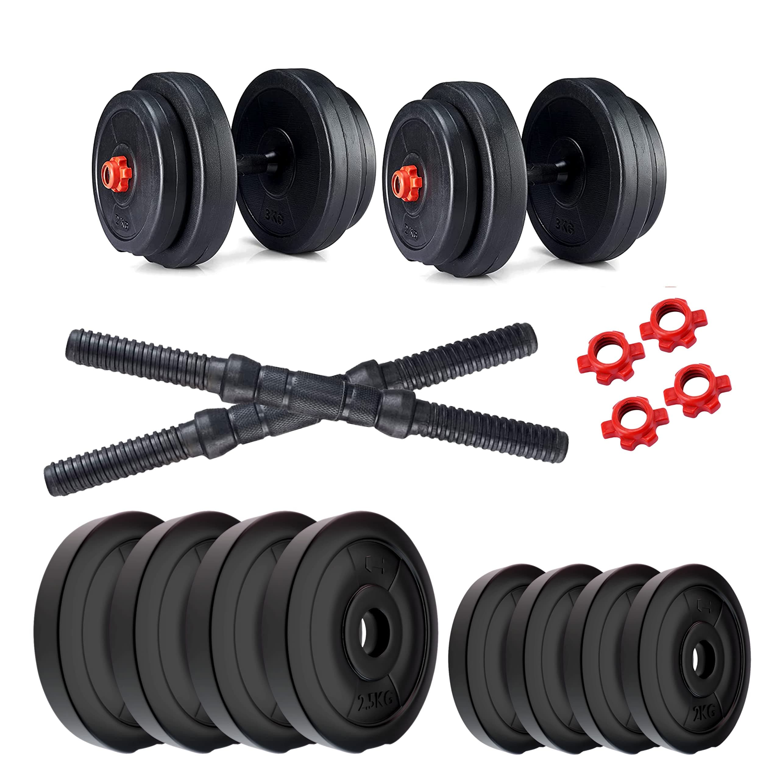 Kore PVC 18 kg (2 kg x 4 + 2.5 kg x 4) Combo 16 Dumbbells Set