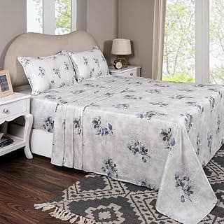 maspar 100% Cotton Printed King Bed Bedsheet with 2 Pillow Case - 300 TC