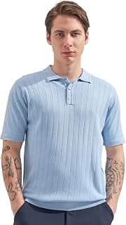 Highlander Men Polo Neck Relaxed Half Sleeve T-Shirt HLTS008028 Light Blue M