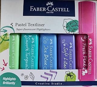Faber-Castell Wallet of Pastel Color Textliner Pastel (Set of 5, Multicolor)