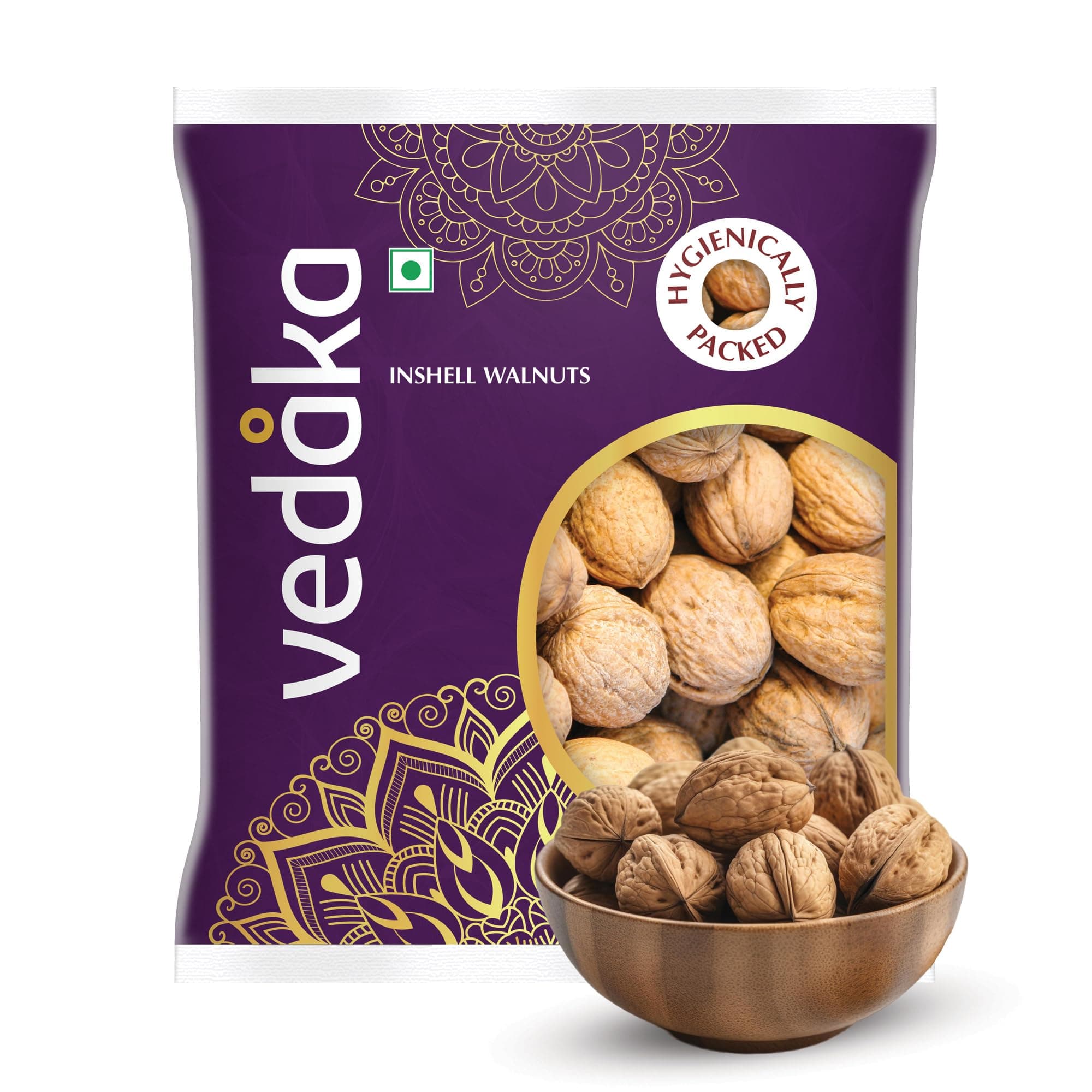 Amazon Brand - Vedaka Inshell Walnuts | 500 Gram | Akhrot With Shell | Rich In Omega-3 & Antioxidants | Healthy Snack