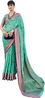SWORNOF Women's kanjivaram banarasi silk saree for festival Wedding silk with rich pallu Design sarees for women with Unstitched blouse piece