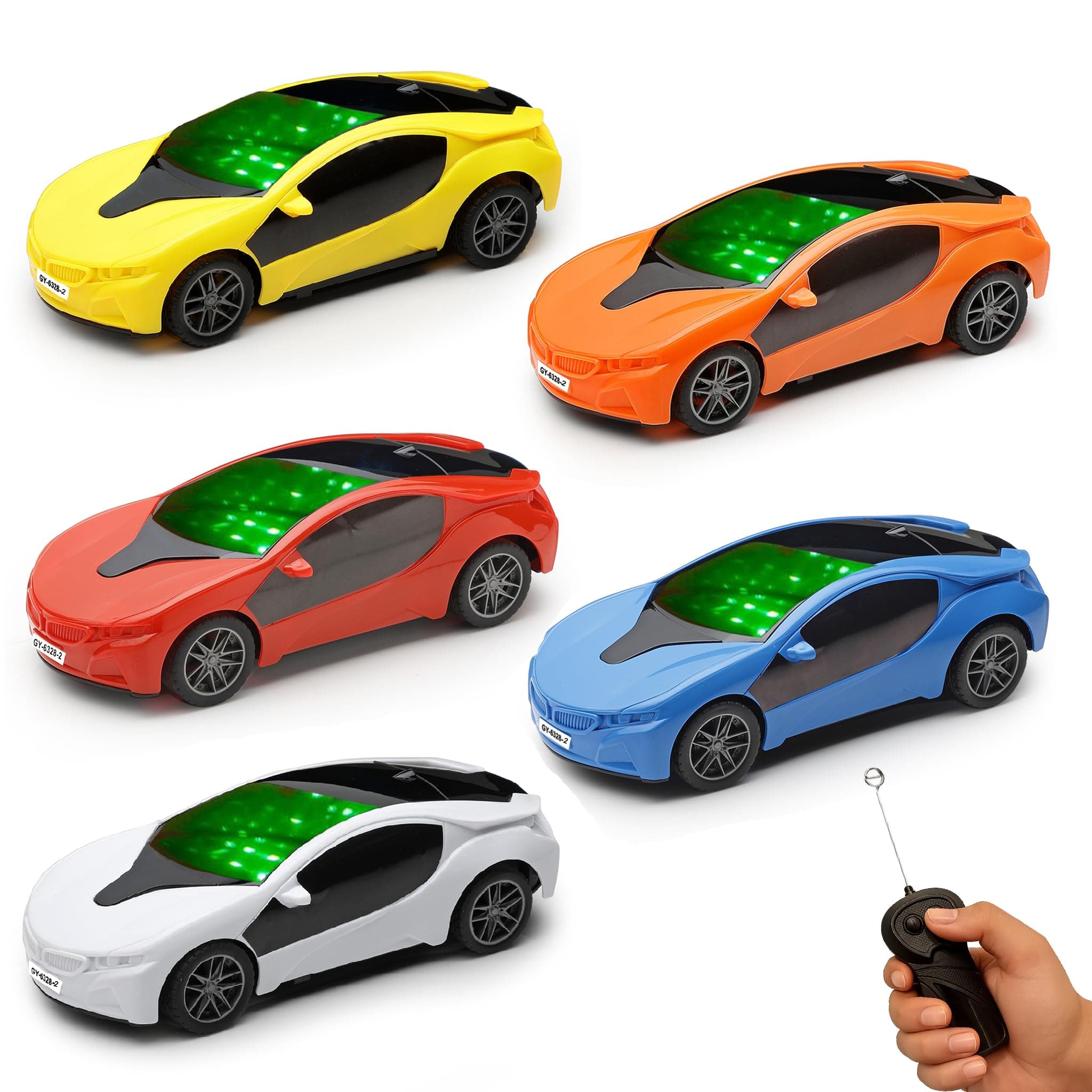 Gooyo GY-6328-11 Hi-Speed Racing Car Toy with 3D Lighting Feature | 3D Lights Famous Remote Control Car Toy for Kids | Assorted | 3xAA Battery (Not Included) | Gift Box Packaging