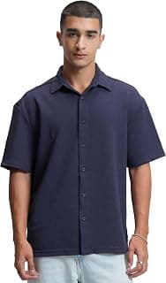 Highlander Men's Solid Loose Fit Shirt