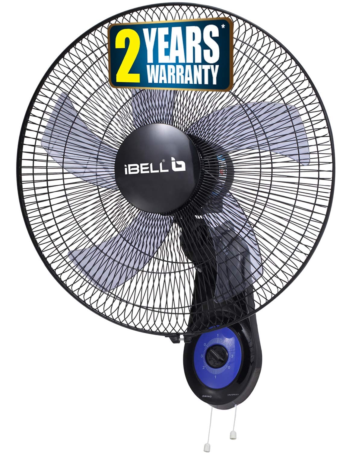 IBELL Blade WF1980 Premium 406 mm Wall Fan with 5 Blades, High-Speed Low-Noise Motor, Black