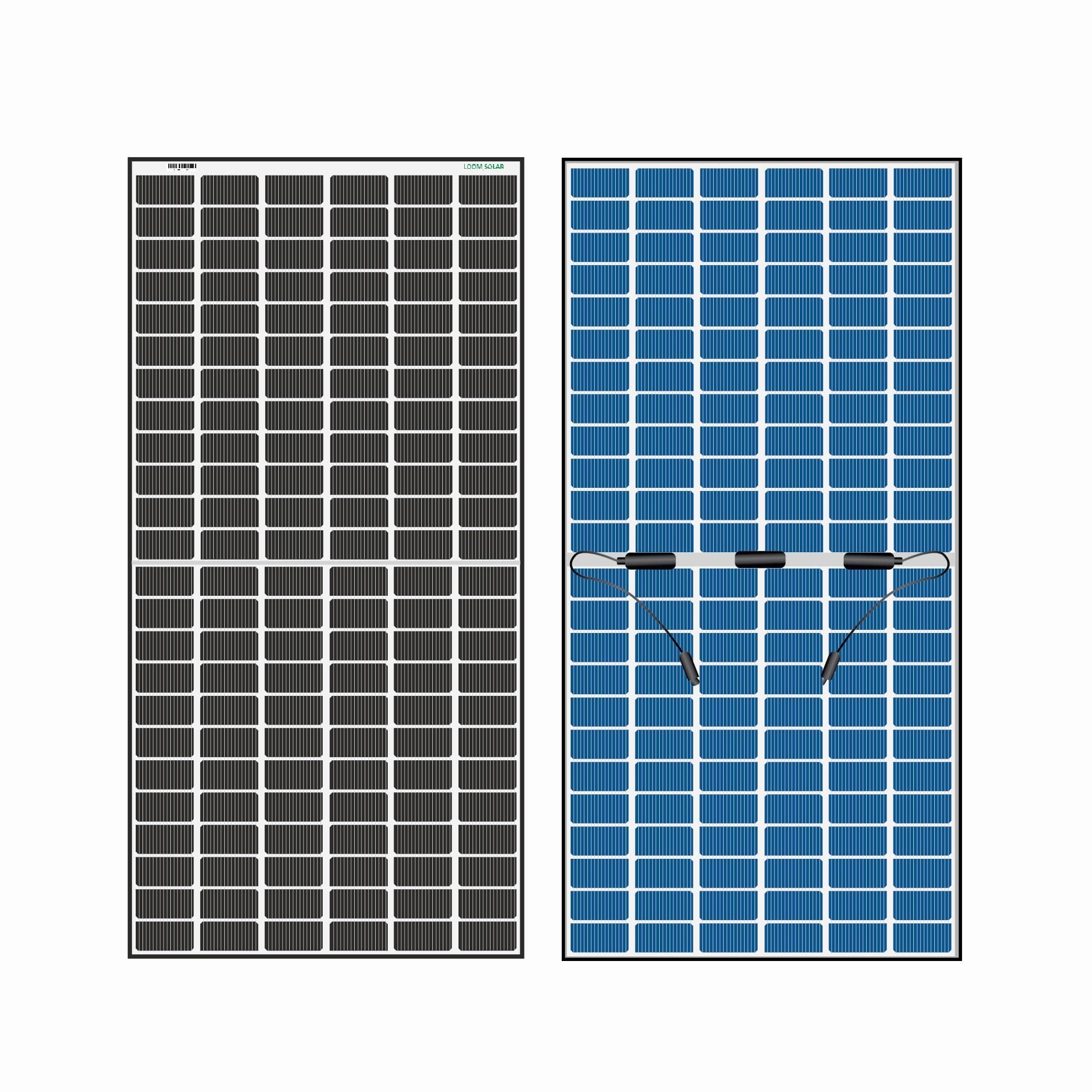 Loom Solar Panel Shark 600W TOPCon Bifacial, N-Type, Dual Glass Silver Frame Panel,144 Cells Half-Cut, IP68 Rated, BIS Certified,Household Rooftop, Non DCR, Performance Warranty 25 Years (Pack of 2)