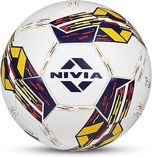 Nivia Trainer Football (Size-5) Material: Rubber (White / Blue)