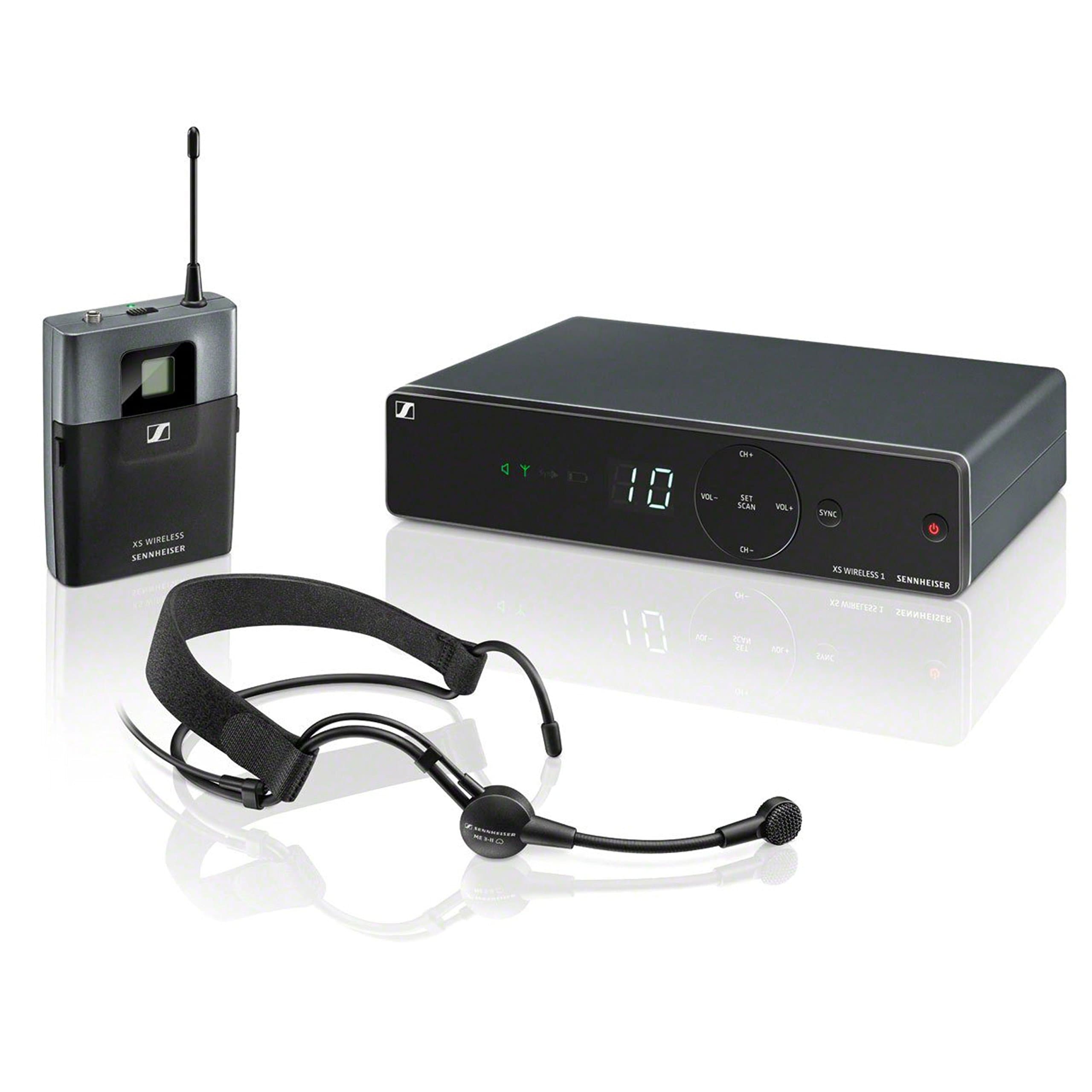 Sennheiser XSW 1‑ME3‑A Wireless Headset Microphone System | ME 3 Cardioid Headset | True Diversity Receiver | 10 Compatible Channels | Ideal for Fitness Instructors, Stage Performers & Presentations
