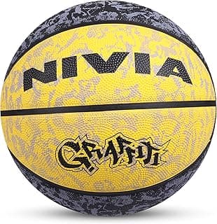 Nivia Graffiti Rubber Basketball - Size: 7 (Yellow)