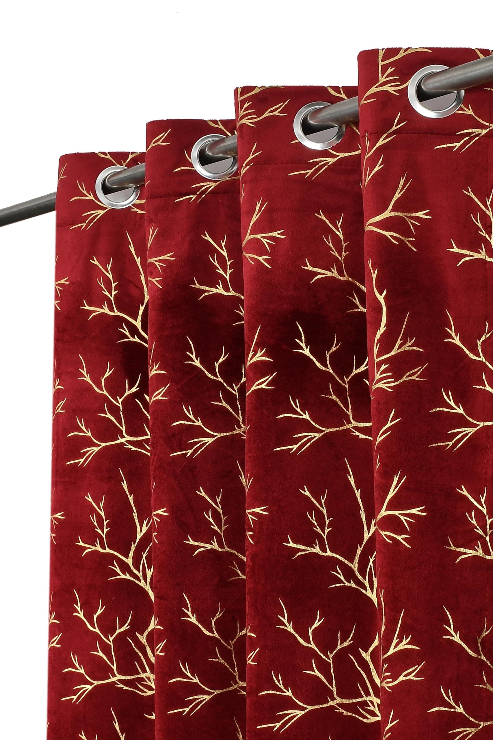 FABDRAPE Heavy Velvet Fabric Luxury Looks Room Darkening Curtains 7 Feet for Door, Maroon, Pack of 2 Pieces