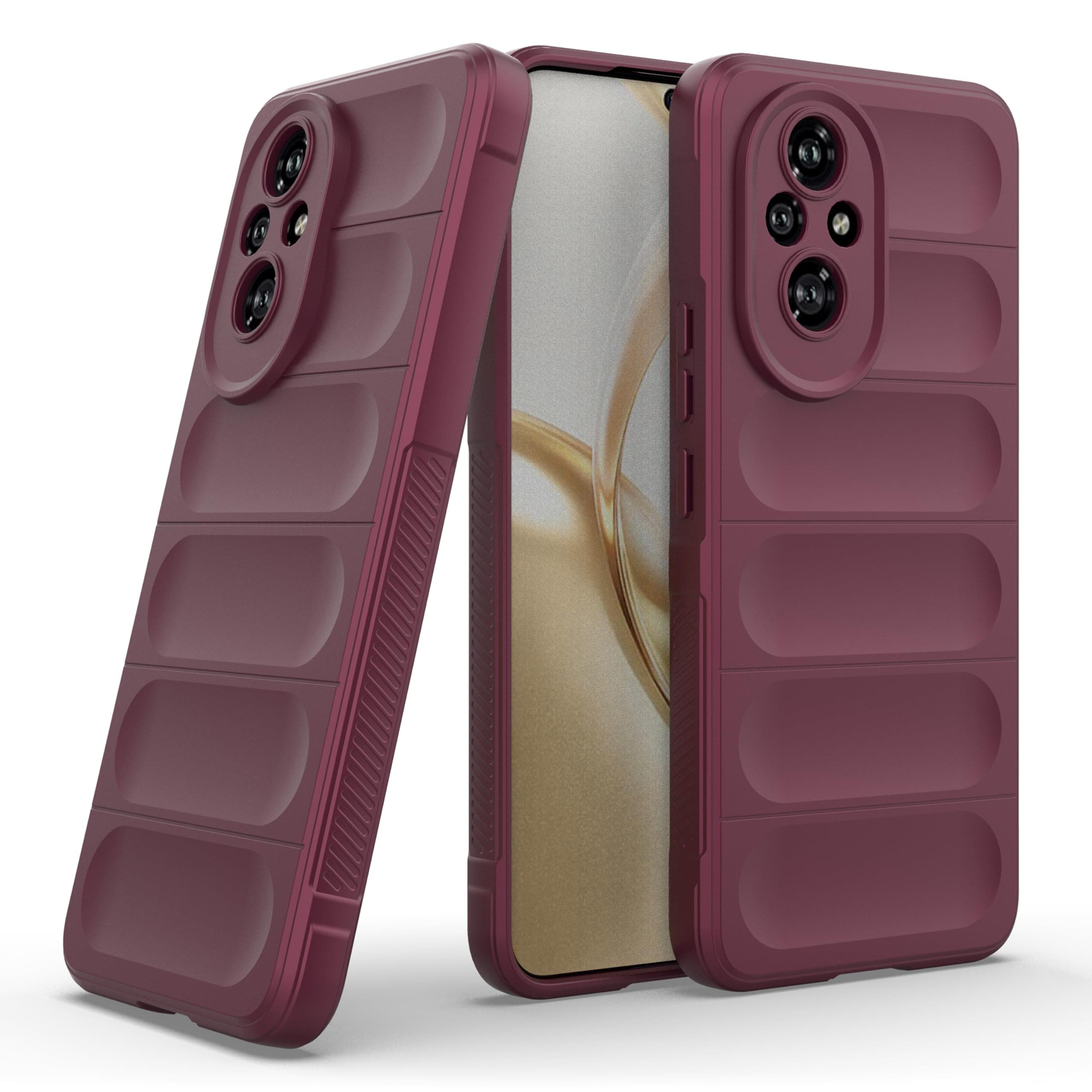 amazon basics Back Case Cover for Honor 200 5G | Compatible for Honor 200 5G Back Case Cover | Liquid Silicon Magic with Camera Protection | Plum