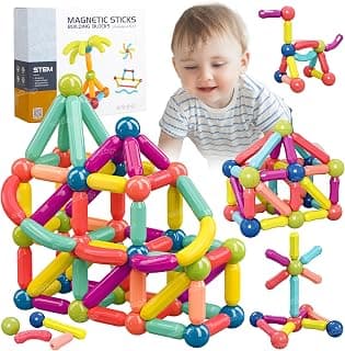 Zest 4 Toyz Magnetic Sticks Building Blocks for Kids 28 Pcs Magnetic Toys for Boys Girls STEM Educational Learning Magnet Stick with Balls 3D Building Activity Toy for Kids 3+ Years