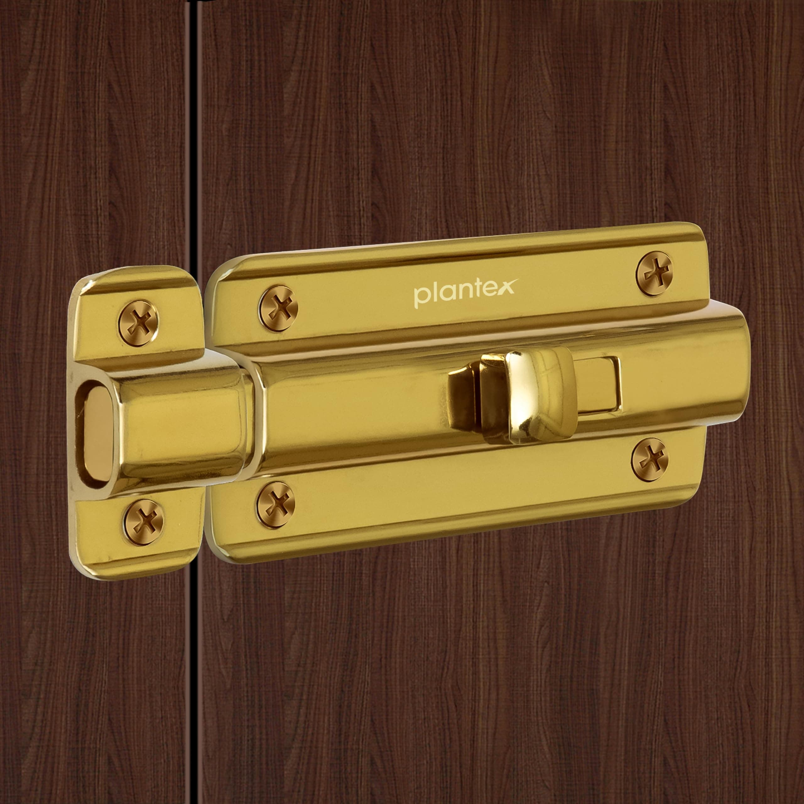 Plantex Premium Heavy Duty Door Stopper/Door Lock Latch for Home and Office Doors/Baby Latch - Pack of 2 (PVD Gold)