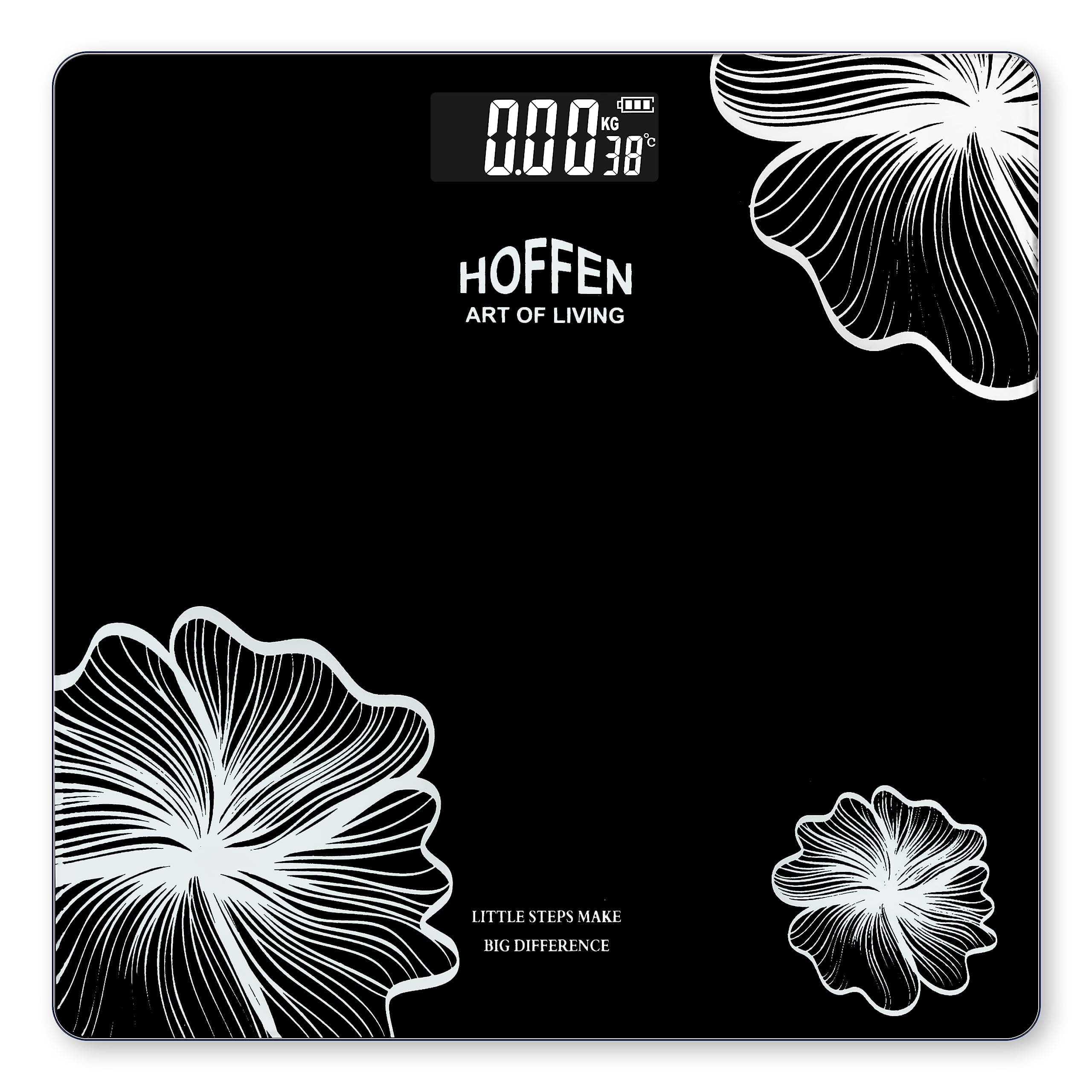 Hoffen (Made in India) Electronic Digital Personal Bathroom Weight Machine for Body Weight upto 180 kg Weighing Scale with 24 Months Warranty