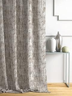 Ddecor Curtain Pack of 1, Polyster Jacquard Plain and Texture Curtain, Door 7 FT, Astro, Room Darkening |135 CM X 225 CM, Silver