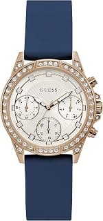GUESS Silicone Analog White Dial Women Watch-Gw0222L2, Blue Band