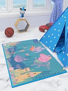 Athom Living Peppa Pig Aqua World Kids Carpet Blue 90x150 cm
