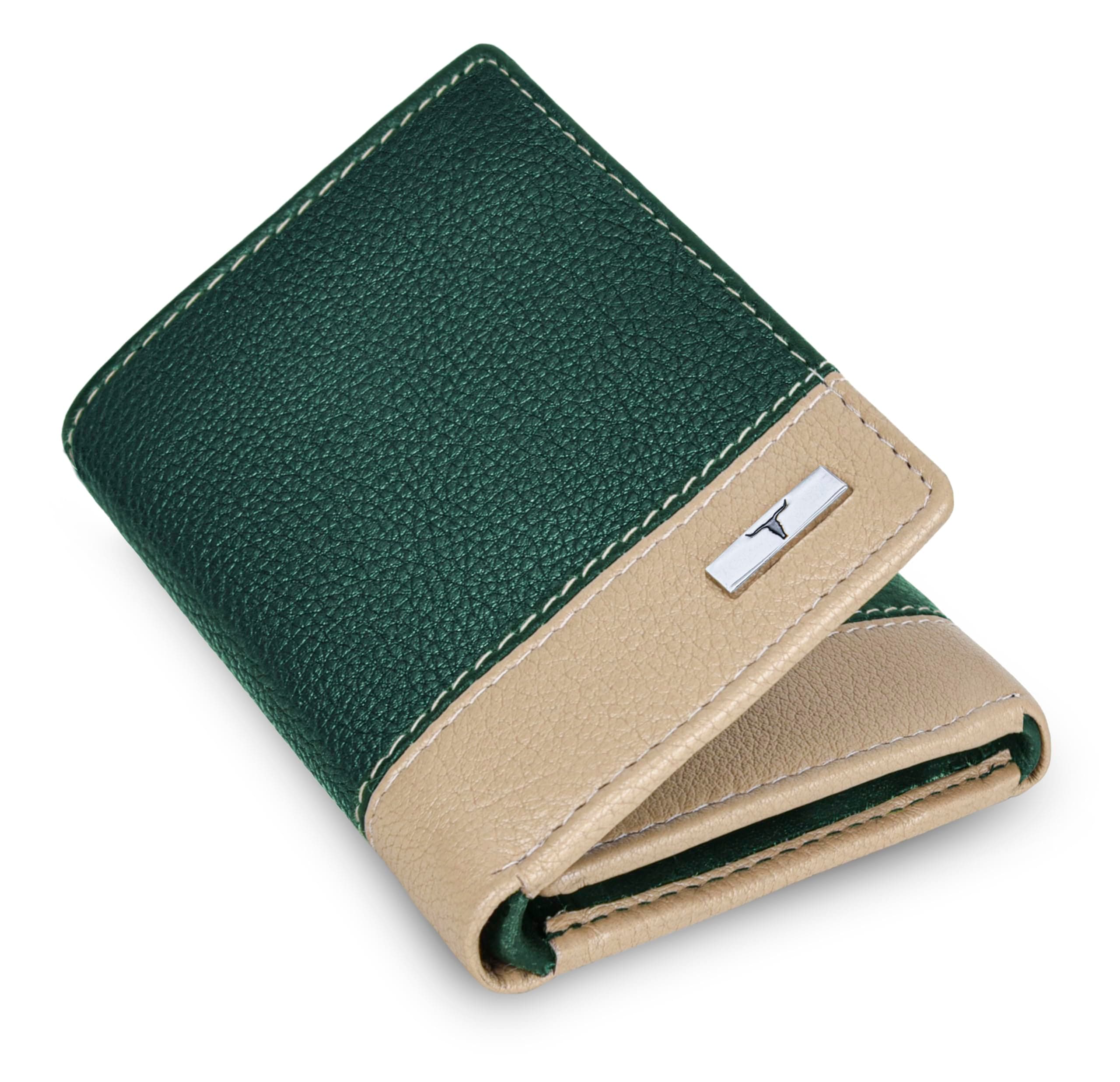 URBAN FOREST Travis Green/Sand Leather Wallet for Men