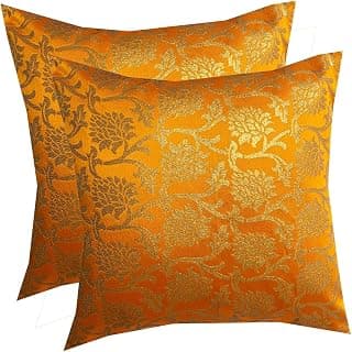 Pinkparrot dopian Silk Multi Colour Cushion 12x12 inch Set of 2 pc -Fc12
