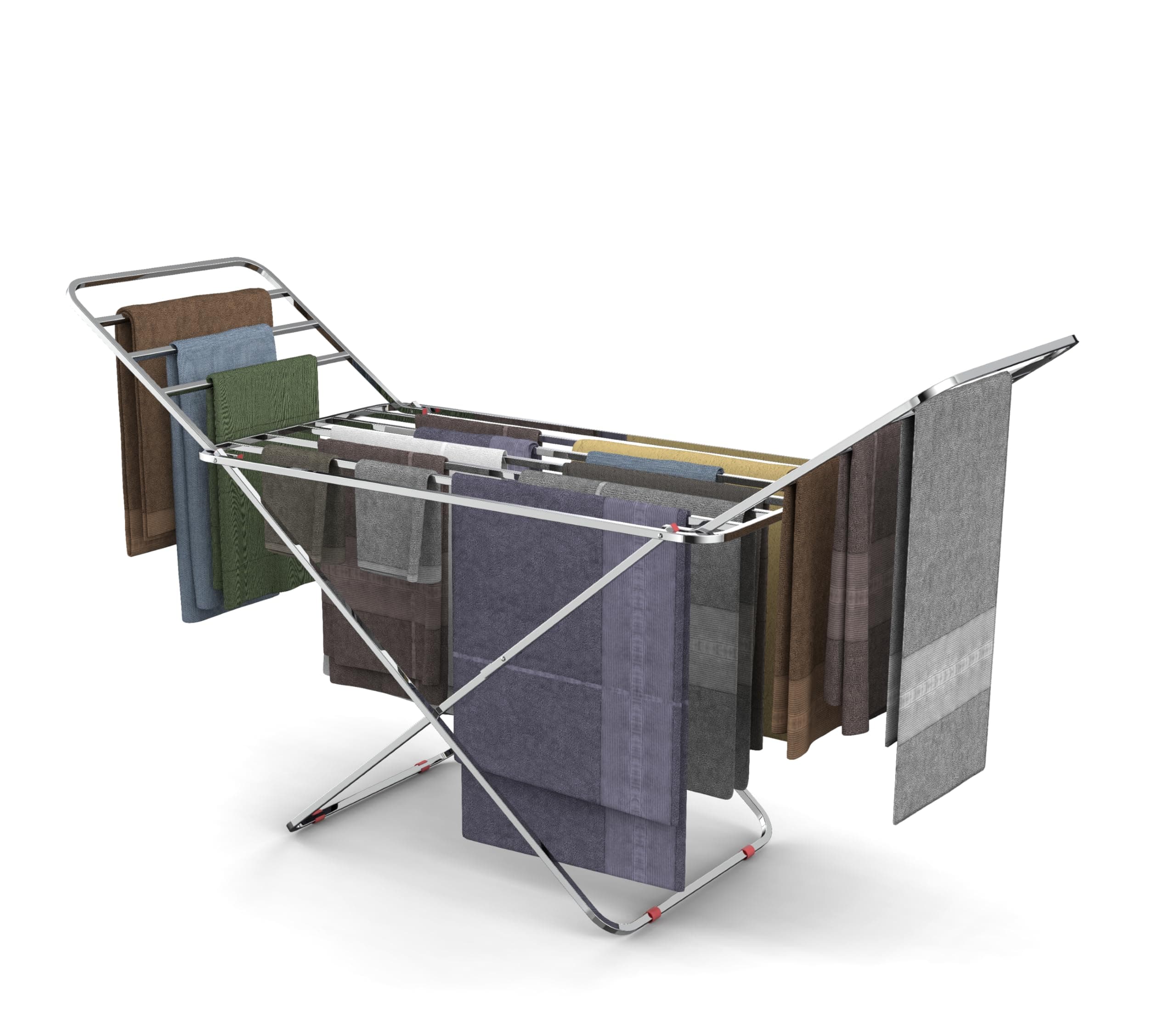 SUNDRY Stainless Steel-Pro Folding Cloth Drying Stand, Drying Rack,Stand for Clothes Heavy Base (Heavy Steel)