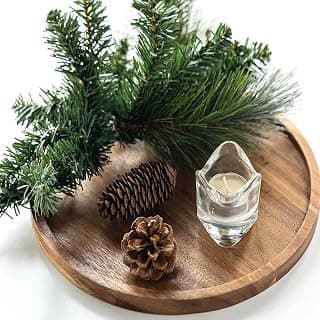 WOOD ART STORE Tray Home Decor, Round Wood Tray for Coffee Table, Wooden Serving Tray, Decorative Trays for Home Decor