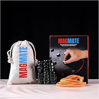 MAGMATE Original Magnetic Board Game – Ages 3+ Fun Strategy & Educational Game for Kids & Adults – Includes 24 Irregular Magnets, Rope, Travel Pouch – Portable Puzzle for Family & Travel (Classic)