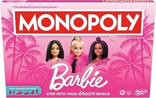 Monopoly Barbie Edition Board Game - English Version, Family and Multiplayer Board Game for Kids, Teens and Adults, Christmas Board Game, Ages 8 and Above