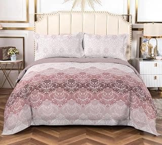 Bombay Dyeing King Size Bedsheet 180 TC Cotton Premium Bedsheet & 2 Pillow Covers - King Size - 274 X 274 Cms - Fade Less Colors - Green SG7772-ROSE