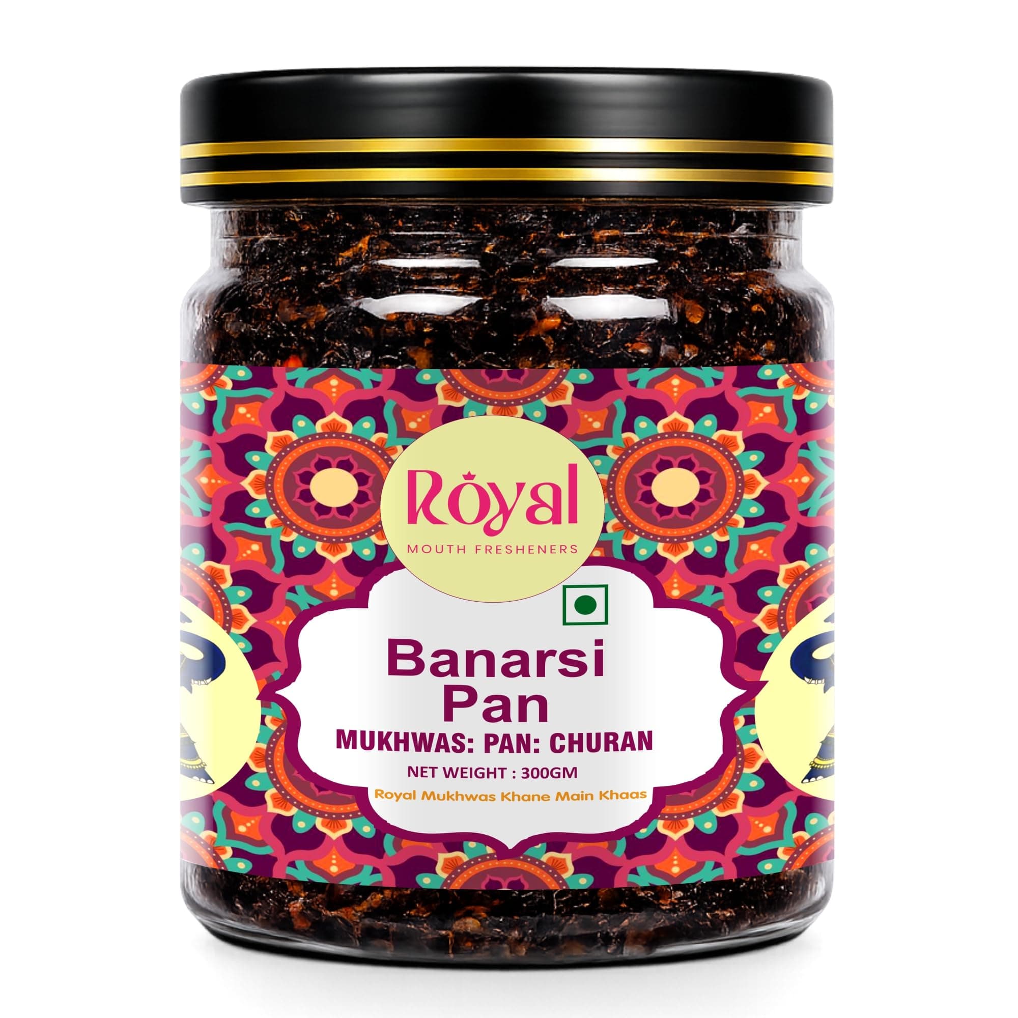 Royal Mouth Fresheners Banarasi Paan Mukhwas 300g Jar | Digestive Sweet Paan Mouth Freshener | Tasty & Healthy After-Meal Refreshment | Premium Indian Mukhwas (Pack of 1)