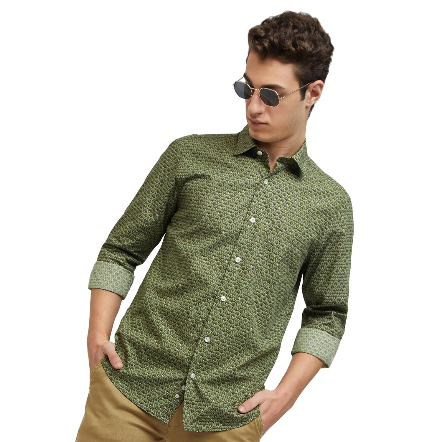 Colorplus Men's Tailored Fit Casual Shirt (CMSS29073-N5)