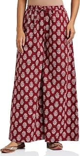 Amazon Brand - Myx Women Relaxed Cotton Flared Palazzo (Available in Plus Sizes)