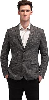 Arrow Mens Brown Self-Design Notch Collar Long Sleeve Formal Polyester Slim Fit Blazer