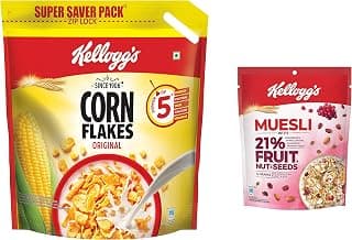 Kellogg's Muesli Fruit Nut & Seeds 240 Gm and Kellogg's Corn Flakes Original 1.2 kg Pack