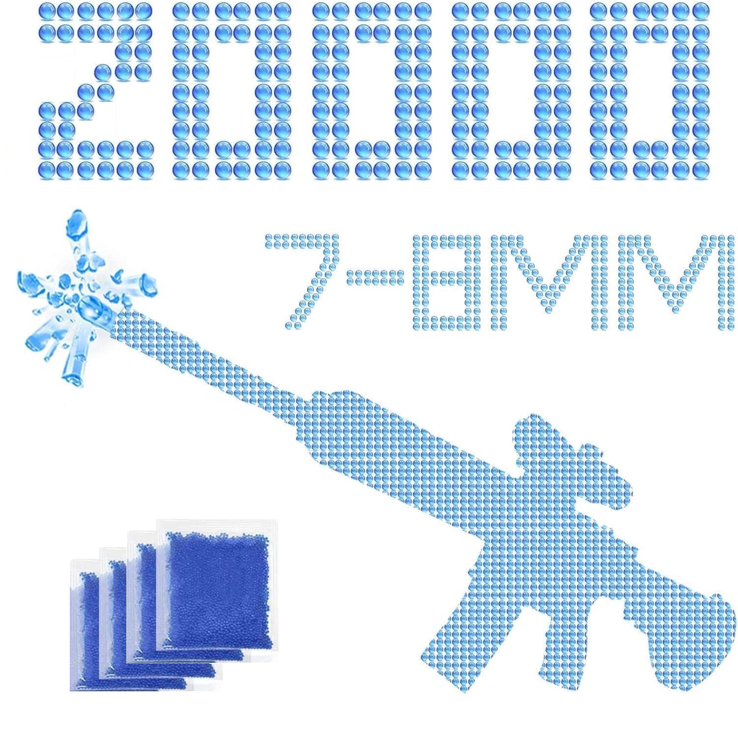 Amitasha 20,000 Gel Balls 7-8mm Water Bullets for Gun/Gel Blaster Ammo for Ages 15+ Also Used for Home Decoration Water Beads for Vase Filler
