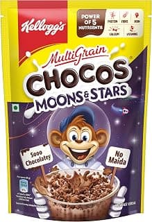 Kellogg's Multigrain Chocos Moons & Stars 375g /360g/ 414g | High in Calcium & Protein, 10 Essential Vitamins & Minerals, Source of Fibre | Breakfast Cereal for Kids