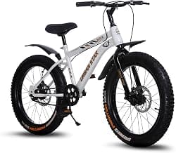 URBANSTAR Hulk | 20T BMX | Double DISC | Fat Tyres Semi Assembled | 20 T Fat Tyre Cycle (Single Speed, White), Rigid, Kid, 20" Inches