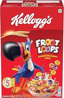 Kellogg's Froot Loops 285g, Mixed Fruit Flavor | Power of 5: Energy, Protein, Iron, Calcium, Vitamins B1, B2, B3 & C | Crunchy Multigrain Breakfast Cereal for Kids