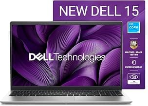 Dell 15 Laptop, 14th Gen Intel Core 3 100U Processor, 8GB, 512GB, Intel UHD Graphics Graphics, 15.6" FHD 120Hz IPS 250 nit Display, 12 Months Mcafee, Win 11 + Office H&S 2024, Platinum Silver, 1.63kg