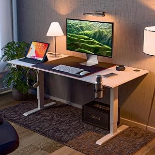 Green Soul Surface 2.0 Electric Sit Stand Desk | Digital Display with Memory Preset | Times Your Posture with Sedentary Alarm | 3 Yr Warranty |Engineered Wood| Complimentary Desk Mat (White)