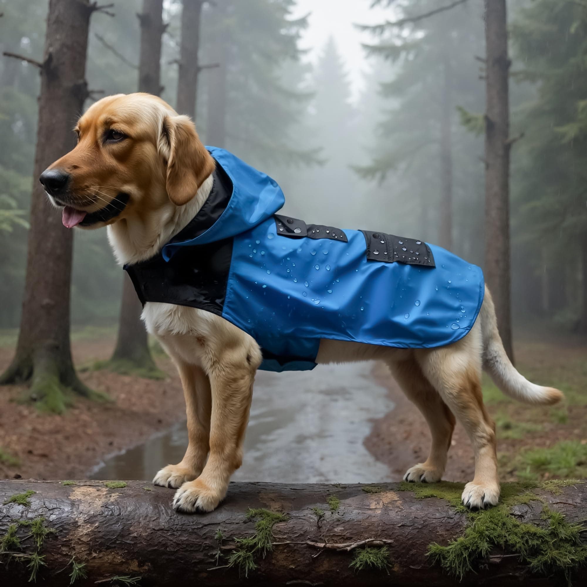 Wow Dog RainRuff Waterproof Dog Rain Jacket – Size 12" Small| Detachable Hoodie, Utility Pockets & Adjustable Fit | Small Breed Raincoat (Back: 12", Neck: 12", Girth: 17")