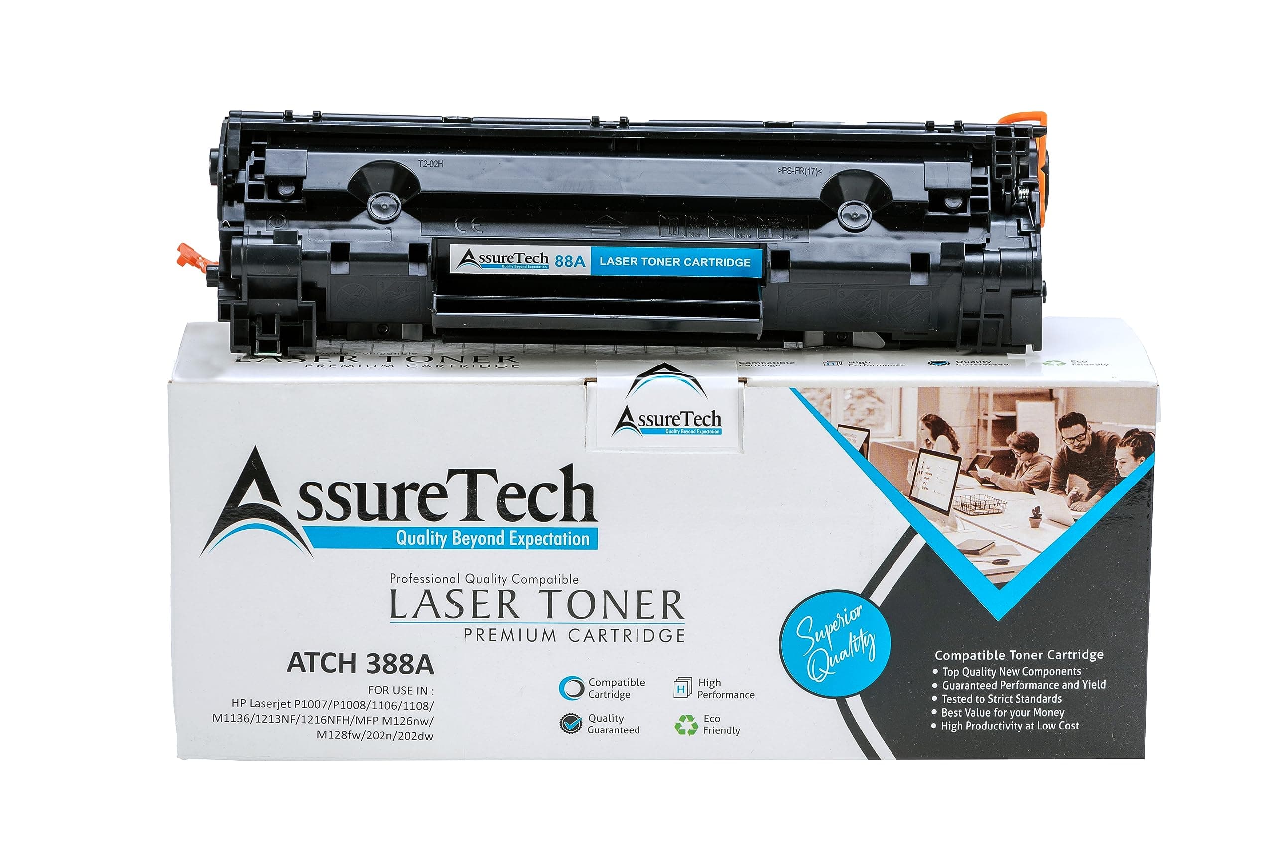 ASSURETECH 88A CC388A Toner Cartridge for Laser Printer M1136 MFP P1007, P1106, M1213nf, M126a, M126nw, M1218nfs, M128fw, M128fn, MFP M226DW, M226DN, M202DW