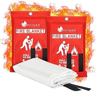 2024 Emergency Fire Blanket, 2 Pack Extinguisher, Flame Retardant Suppression Blanket for Home, Kitchen, School, Grill, Car, Office, Warehouse (40" x 40")