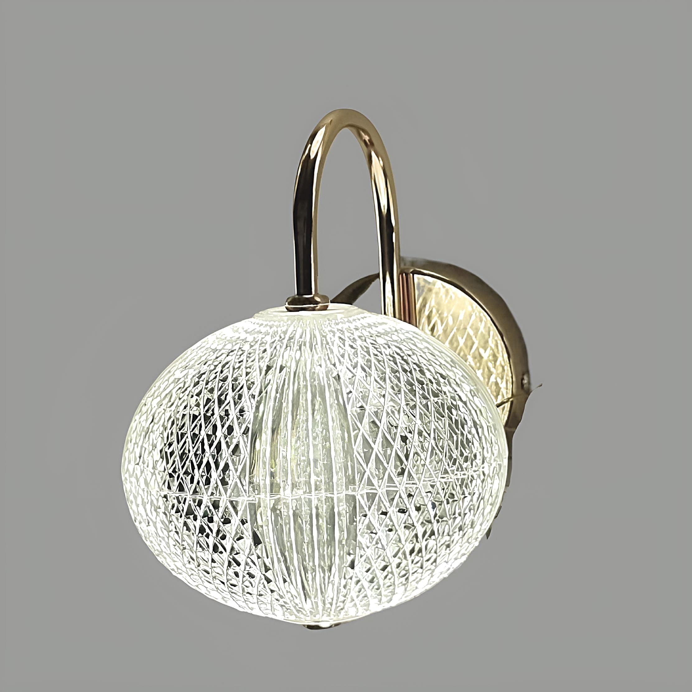 FILLISKA Luxurious Acrylic Crystal Wall Lamp with Adjustable Colour Changing Function, Elegant Finish (FrenchGold-8960LND)(1 Year Warranty)