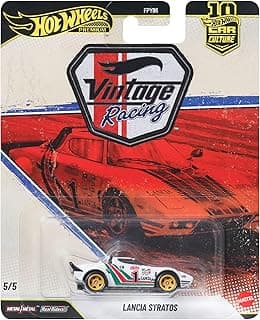 Hot Wheels Premium Car Culture Collectible Toy Car, 1:64 Scale Die-Cast Lancia Stratos, Eurospeed Vehicle with Real Riders Tires